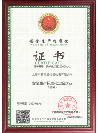 安全生產標準化二級企業(yè)